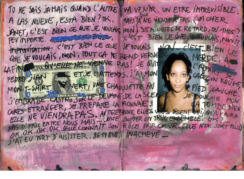 Page For Janet, 2003 - 2004, Mixed media on paper, 29,7 X 42 cm - © Vincent Delbrouck